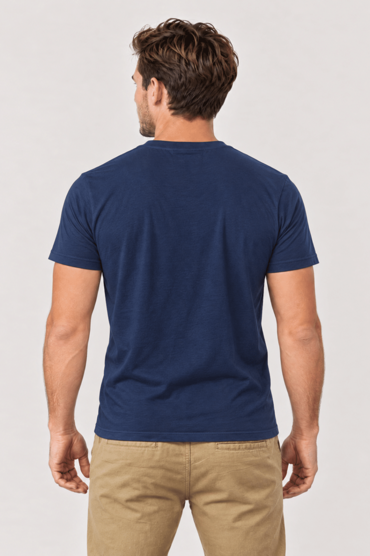 Remera azul marino de algodón