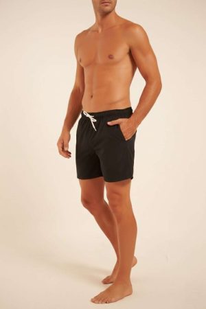 Short de baño negro liso