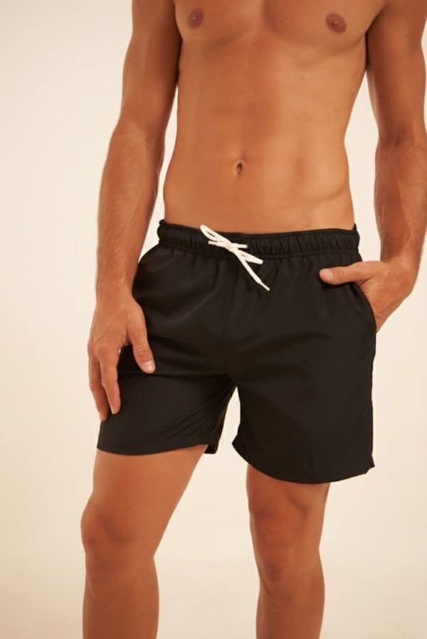 Short de baño negro liso