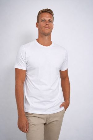 Remera blanca lisa tela premium