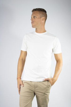 Remera blanca lisa tela premium