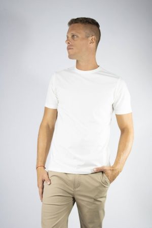 Remera blanca lisa tela premium