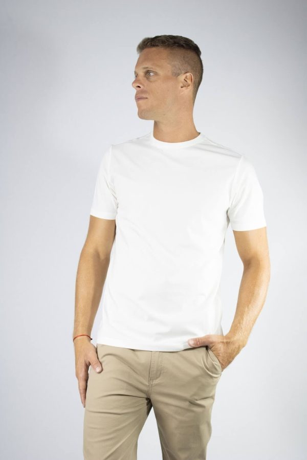 Remera blanca lisa tela premium