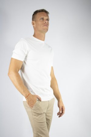 Remera blanca lisa tela premium