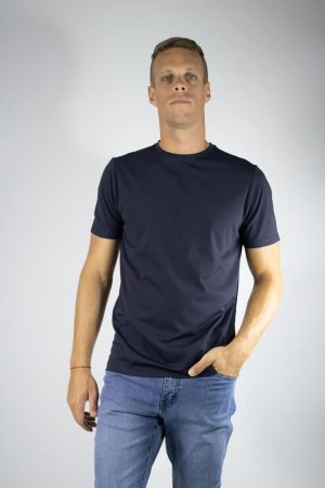Remera azul marino tela premium