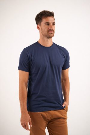 Remera azul marino tela premium