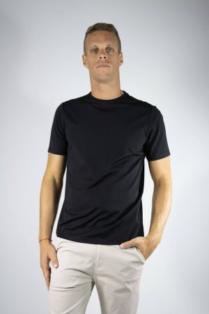 Remera tela premium color negra