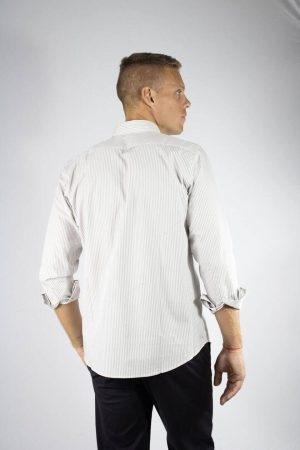 Camisa rayada beige 100% algodón