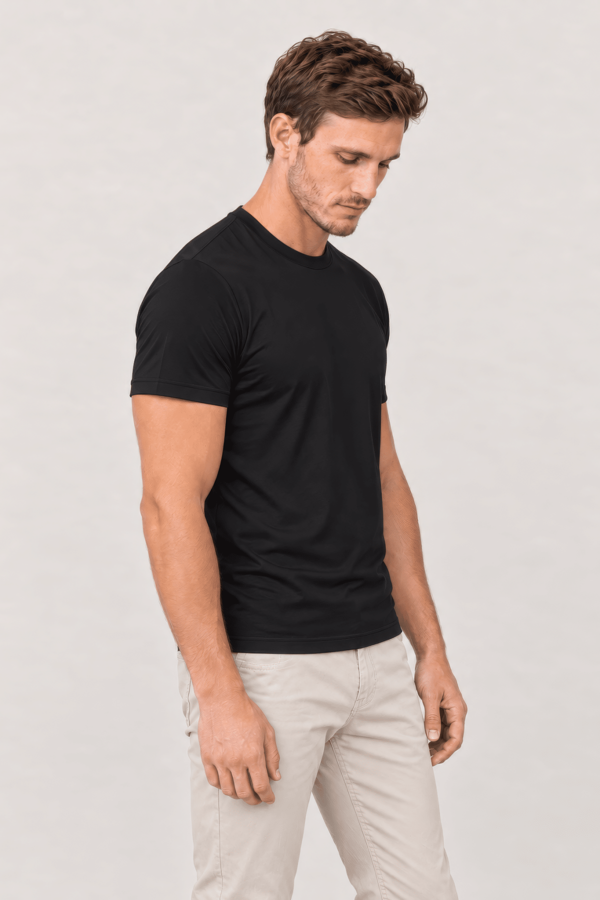 Remera tela premium color negra
