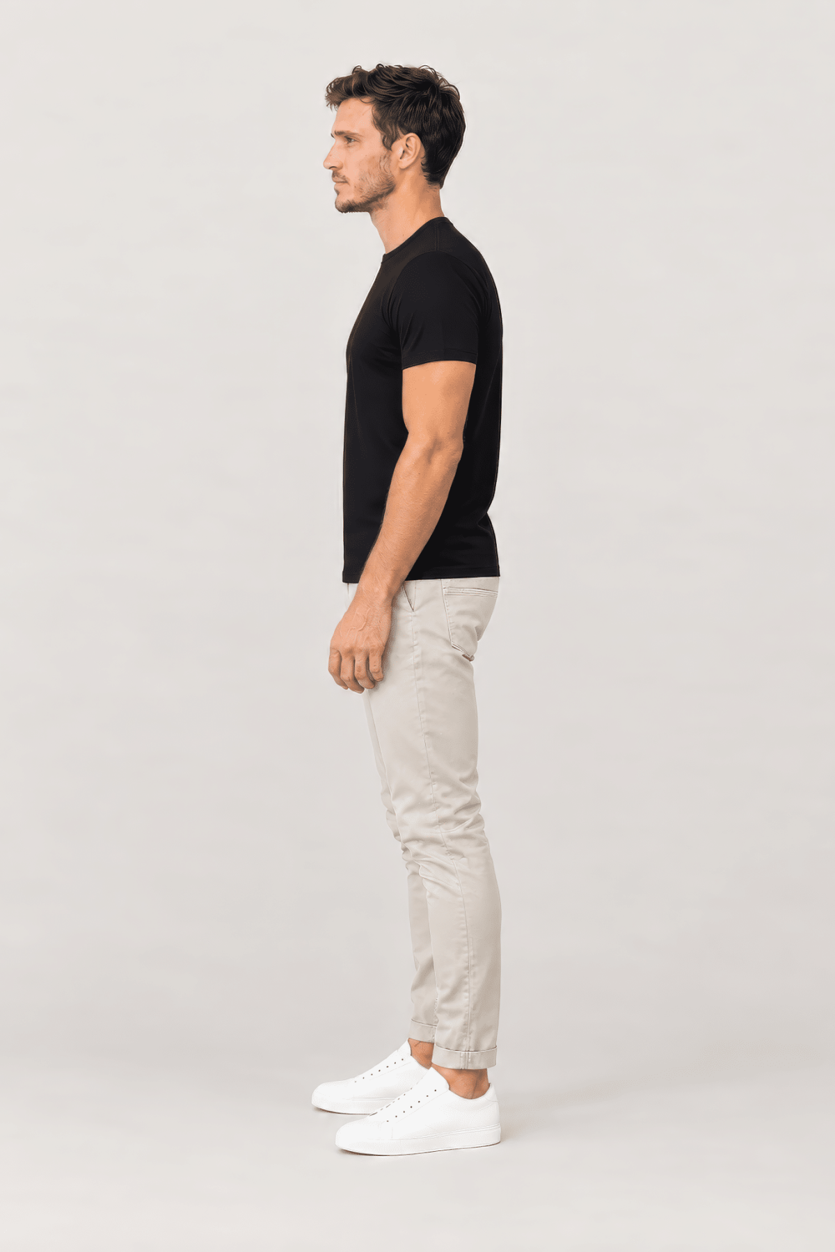 Remera tela premium color negra