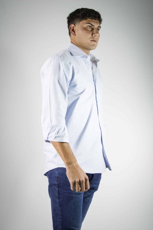 Camisa celeste lisa oxford 100% algodón
