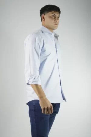 Camisa celeste lisa oxford 100% algodón
