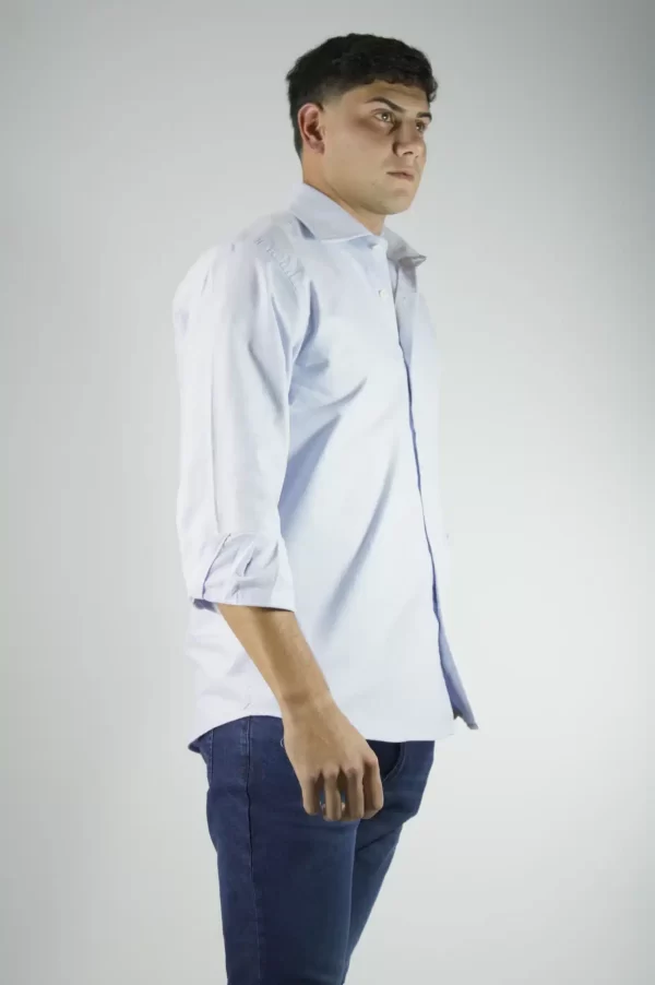Camisa celeste lisa oxford 100% algodón
