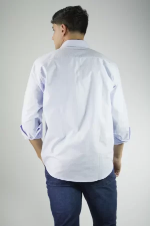 Camisa celeste lisa oxford 100% algodón