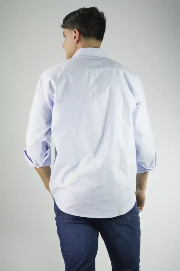 Camisa celeste lisa oxford 100% algodón