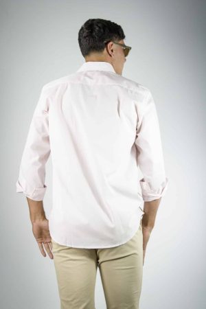 Camisa lisa rosa claro 100% algodón