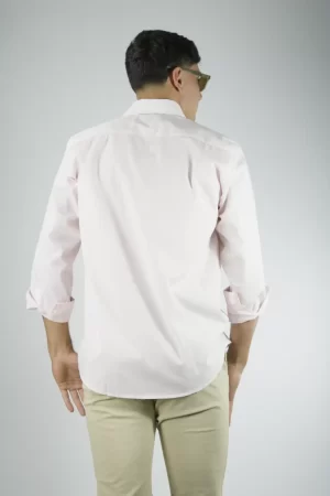 Camisa lisa rosa claro 100% algodón