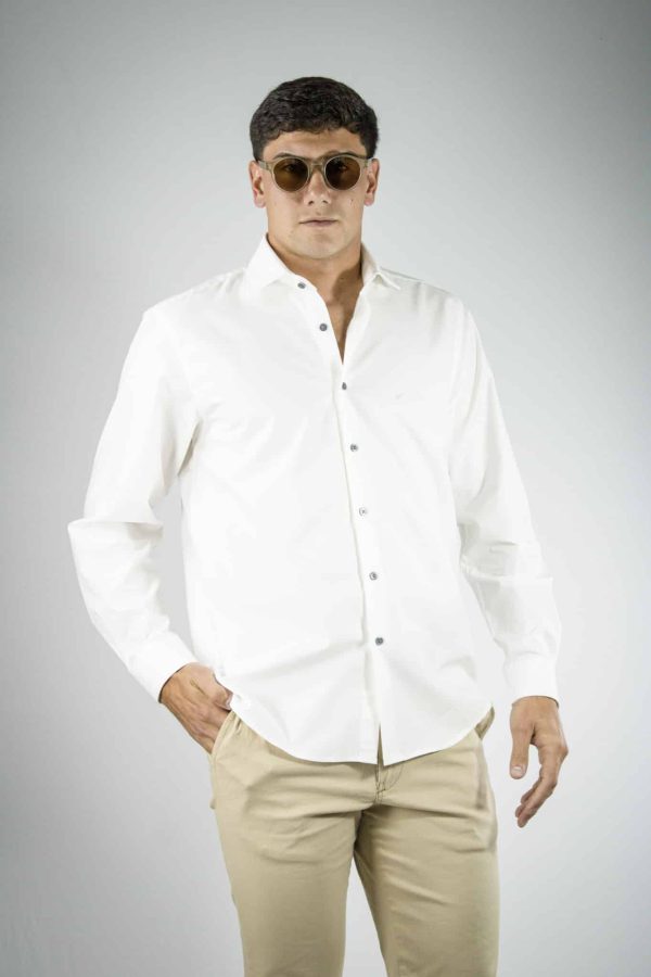 Camisa lisa color crudo 100% algodón