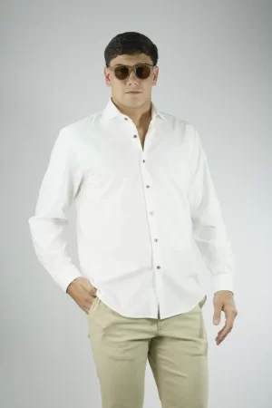 Camisa lisa color crudo 100% algodón
