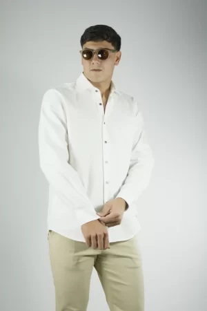 Camisa lisa color crudo 100% algodón