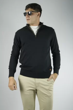 Sweater medio cierre negro