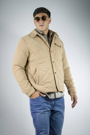 Campera de corderoy beige