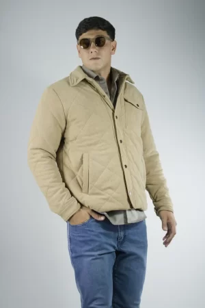 Campera de corderoy beige
