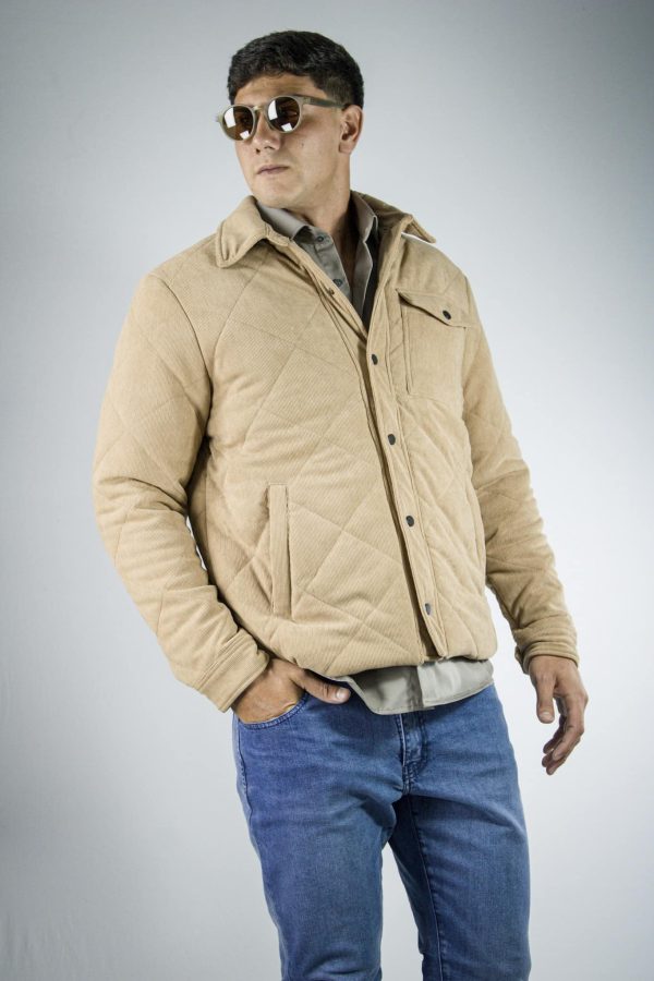 Campera de corderoy beige