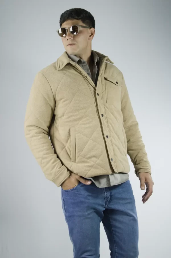Campera de corderoy beige