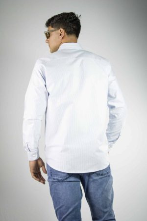 Camisa rayas color celeste 100% algodón