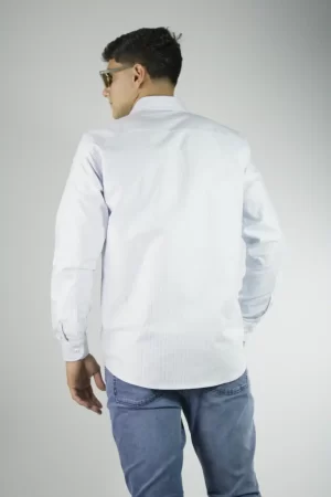 Camisa rayas color celeste 100% algodón