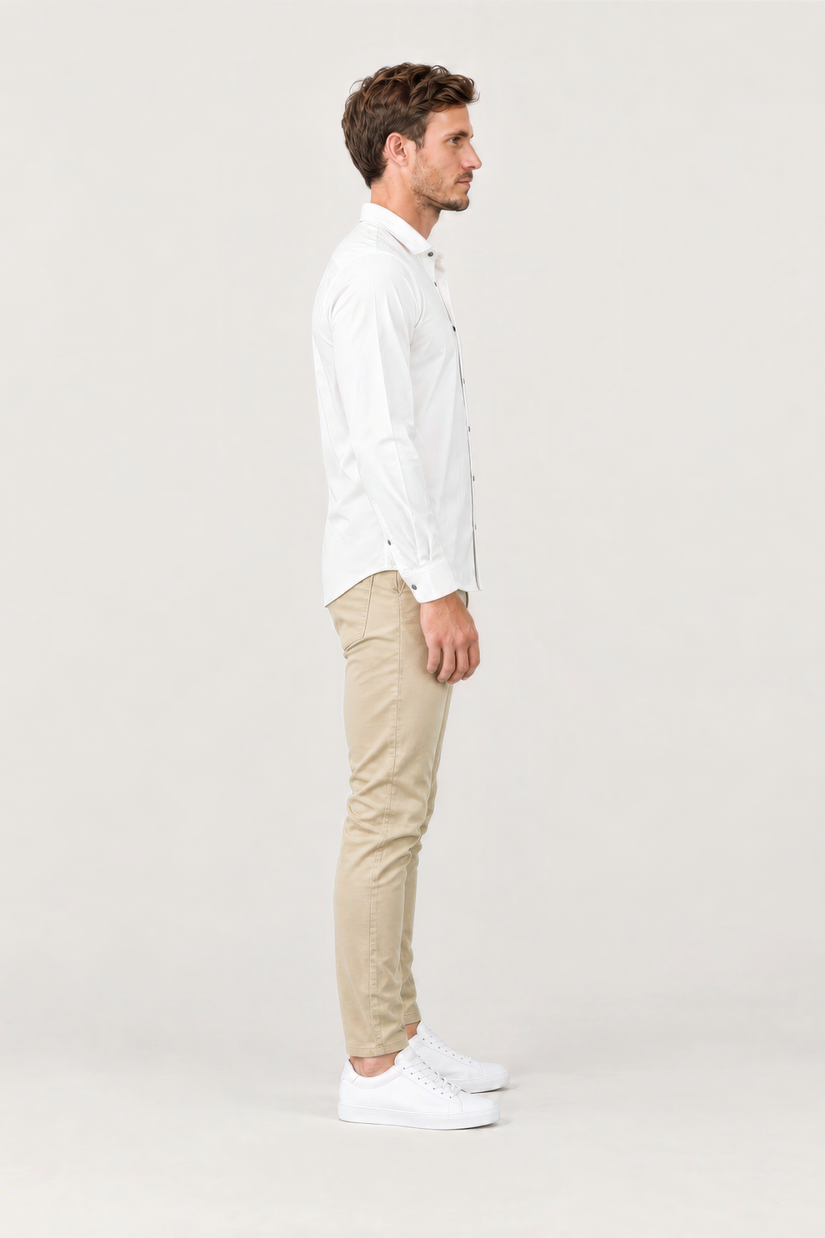 Camisa lisa color crudo 100% algodón
