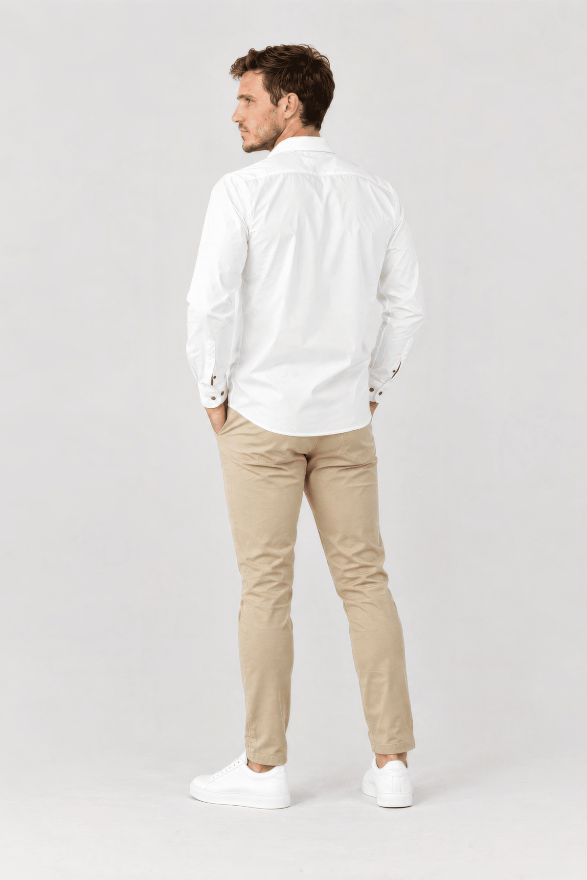Camisa lisa color crudo 100% algodón