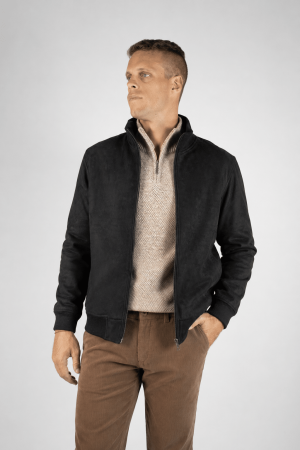 Campera de gamuza eco negra