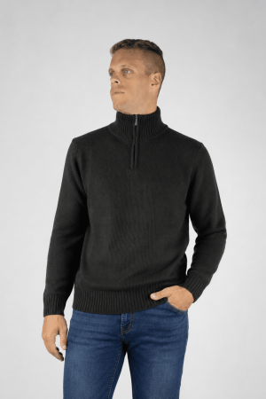 Sweater medio cierre negro bled