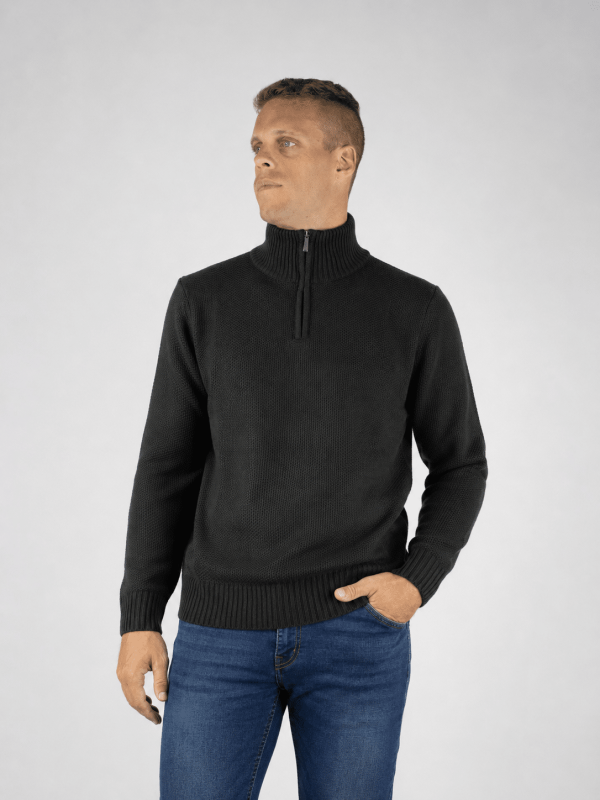 Sweater medio cierre negro bled