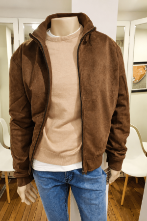 Campera de gamuza marron eco