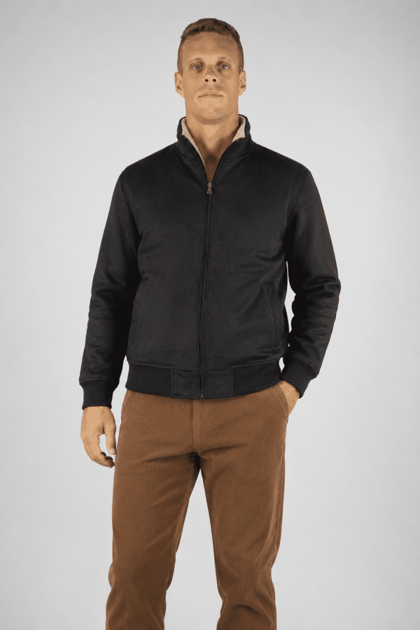 Campera de gamuza eco negra